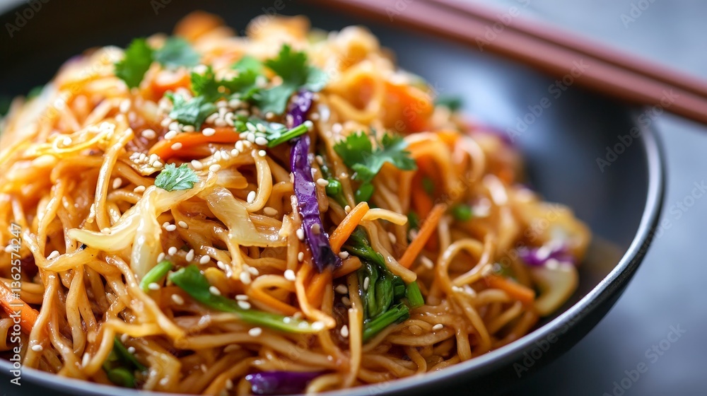 Stir-Fried Noodles with Vegetables in Asian Style Stir-Fried Noodles with Vegetables in Asian Style
