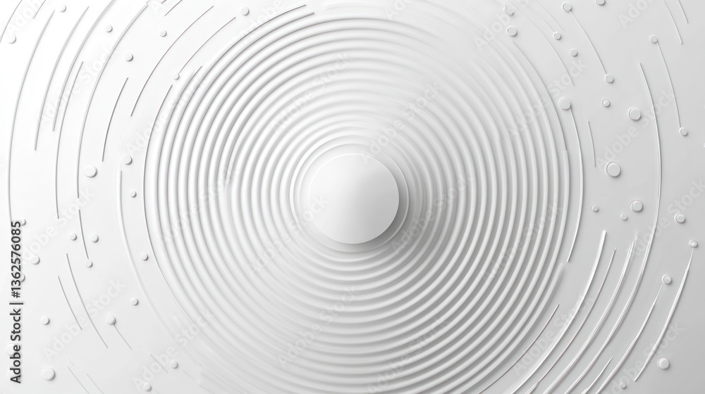 Abstract white circular design, 3D layered concentric circles. Background design. For presentation or graphic design Abstract white circular design, 3D layered concentric circles. Background design. For presentation or graphic design