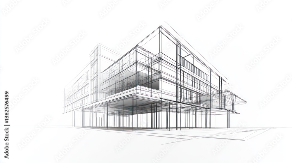 Architectural Drawing Modern Building Design Architectural Drawing Modern Building Design