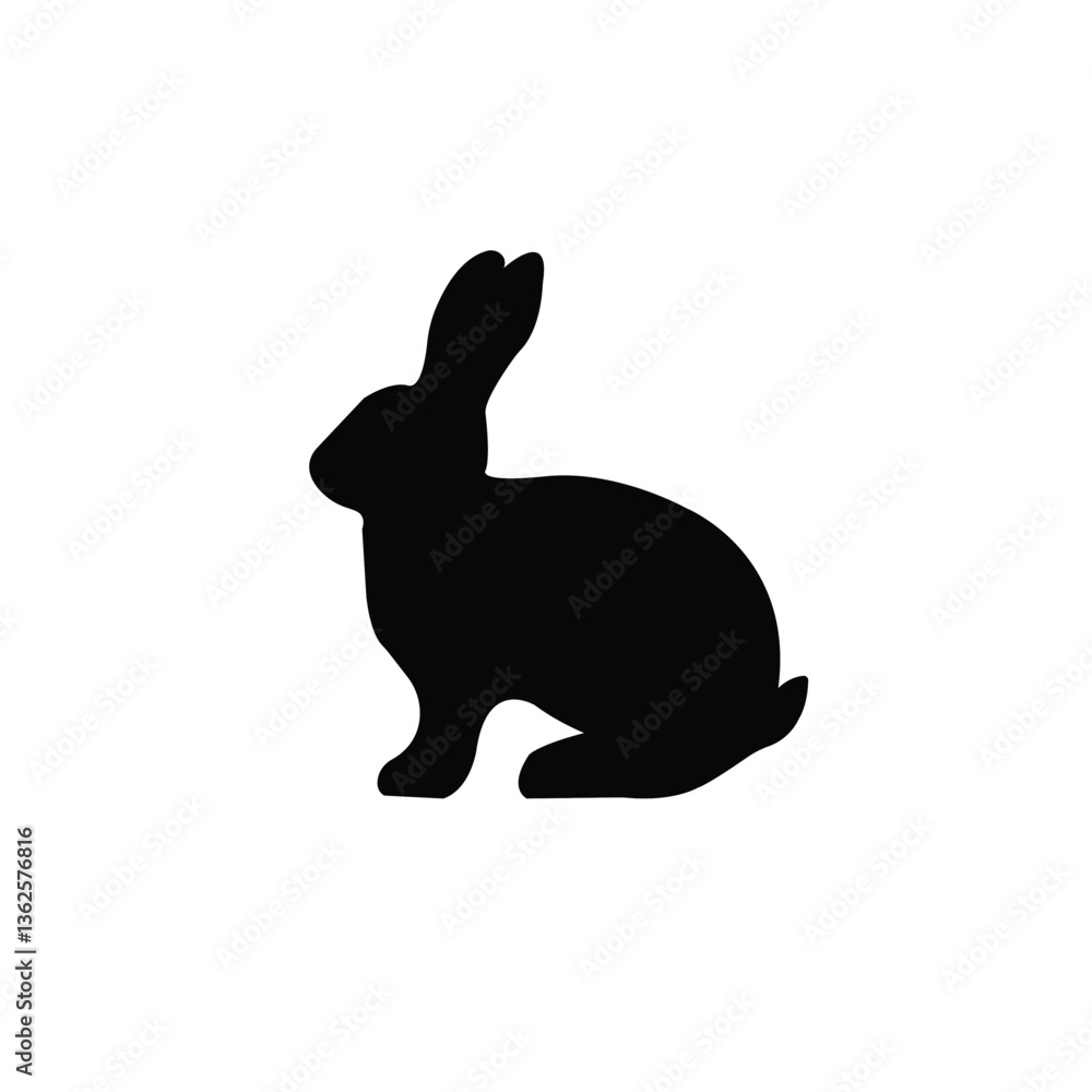 Fototapeta premium Vector illustration of rabbit animal silhouette isolated on white background