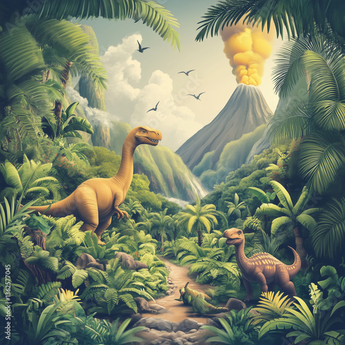 tropical island with tropical plants