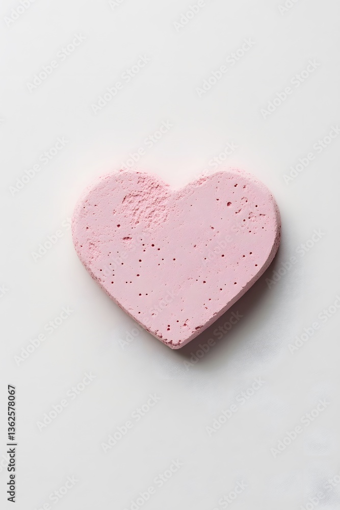 Fototapeta premium Pink heart on white background