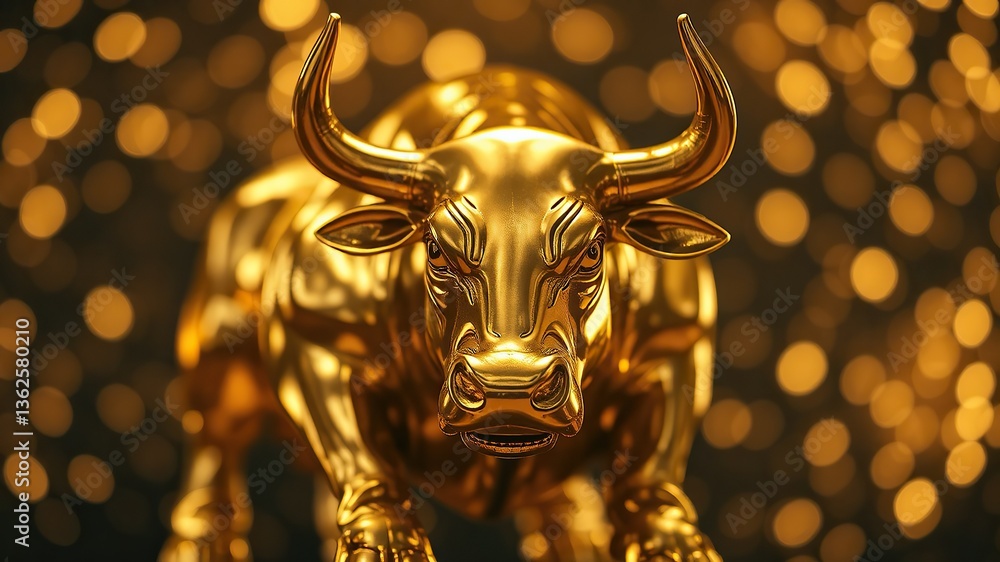 Obraz premium Stock Market, Bullish Trend, Investment, Finance, Trading, Economic Growth, Digital Art, Business, Cryptocurrency, Financial Graphs