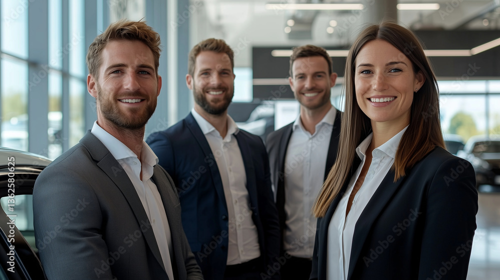 Professional Team in Luxury Car Showroom Professional Team in Luxury Car Showroom