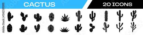 cactus icon. cactus icon set