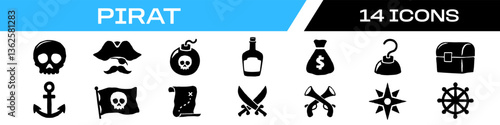 pirate icon. pirate icon set