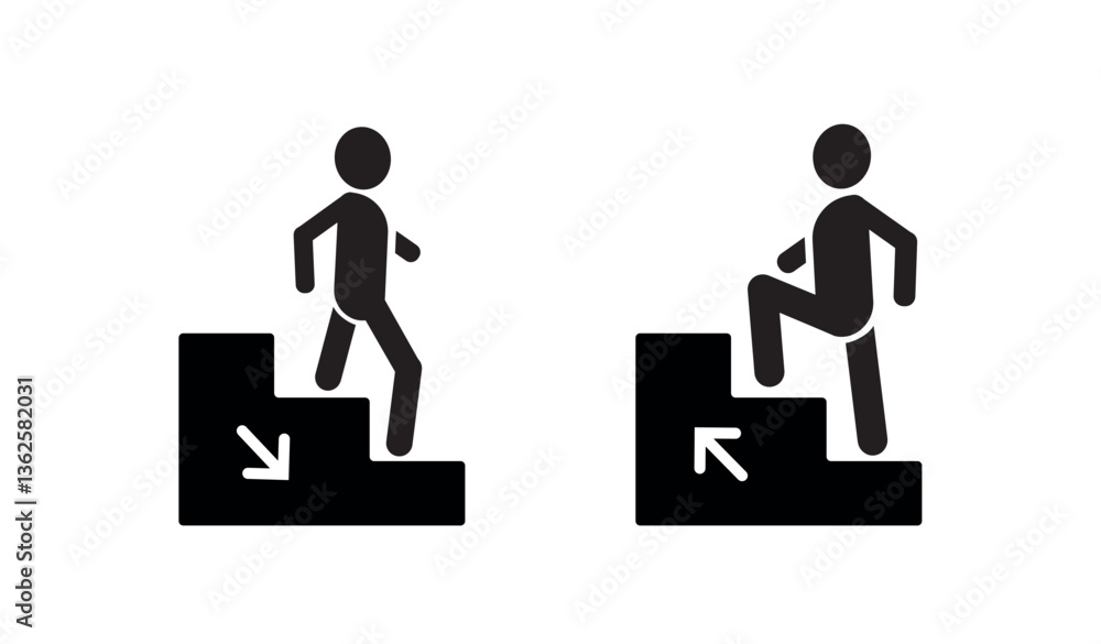 up down stairs icon information sign	