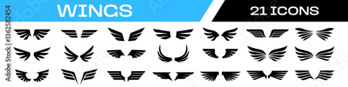 wings icon. wings vector set