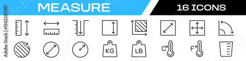 measure icon. measurement system icon