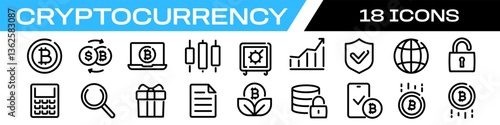 cryptocurrency icon. Blockchain icon set