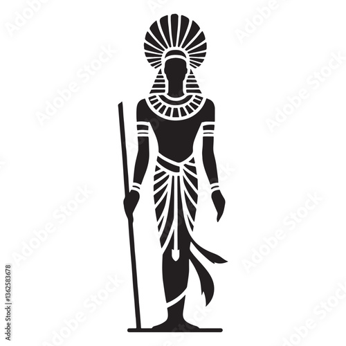 Ancient Osiris silhouette, a symbol of immortality - Osiris illustration - Osiris vector - Egyptian god silhouette - Egyptian silhouette

