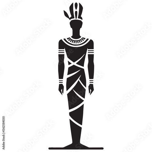 Sacred Osiris silhouette, the god of fertility and rebirth - Osiris illustration - Osiris vector - Egyptian god silhouette - Egyptian silhouette

