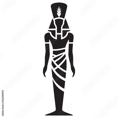 Mysterious Osiris silhouette, guardian of the underworld - Osiris illustration - Osiris vector - Egyptian god silhouette - Egyptian silhouette

