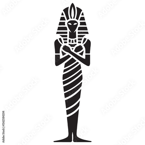 Eternal Osiris silhouette, the god of resurrection - Osiris illustration - Osiris vector - Egyptian god silhouette - Egyptian silhouette

