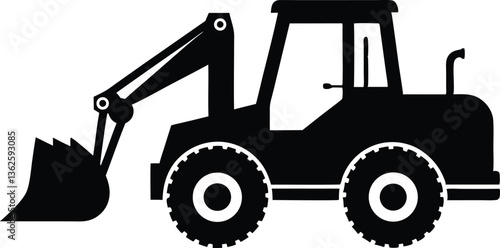 backhoe loader silhouette vector,Construction excavator vector, Excavator logo