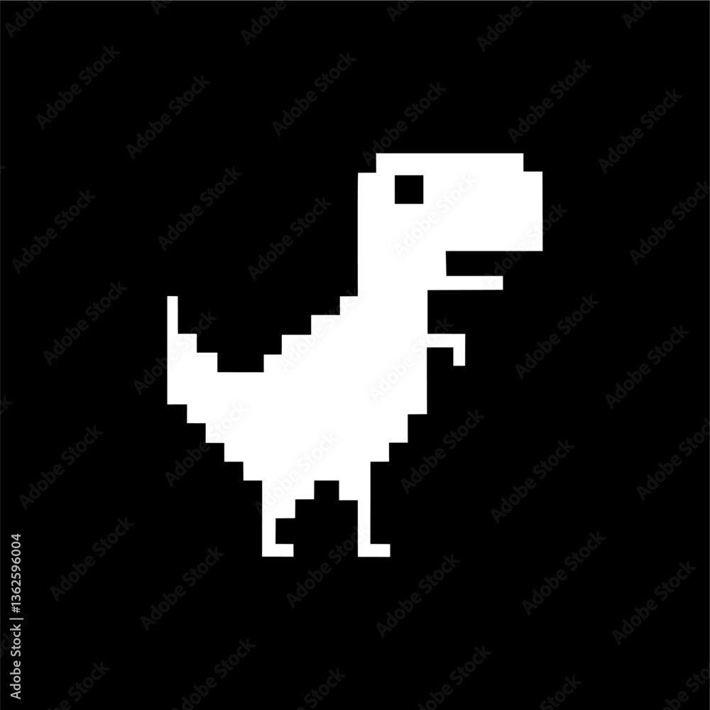 Pixel Art Dinosaur - Retro 8-Bit T-Rex Vector Illustration Pixel Art Dinosaur - Retro 8-Bit T-Rex Vector Illustration