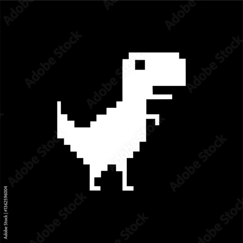 Pixel Art Dinosaur - Retro 8-Bit T-Rex Vector Illustration