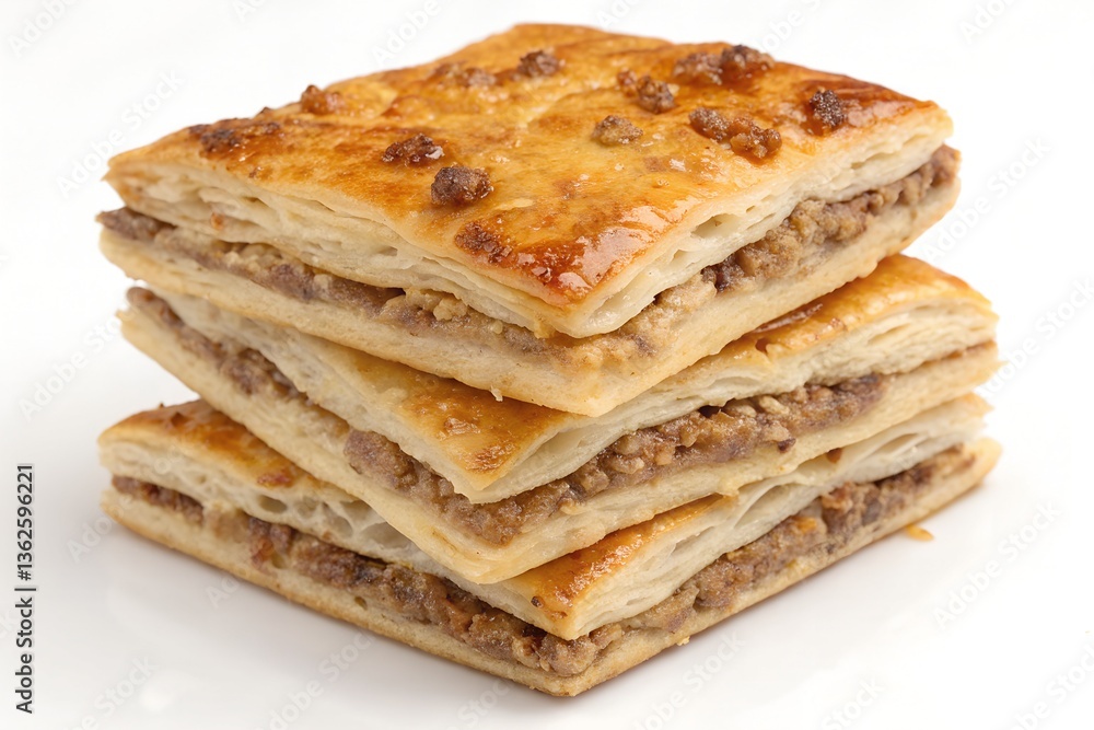 Delicious Golden-Brown Walnut Baklava A Stack of Sweet Pastry Perfection Delicious Golden-Brown Walnut Baklava A Stack of Sweet Pastry Perfection