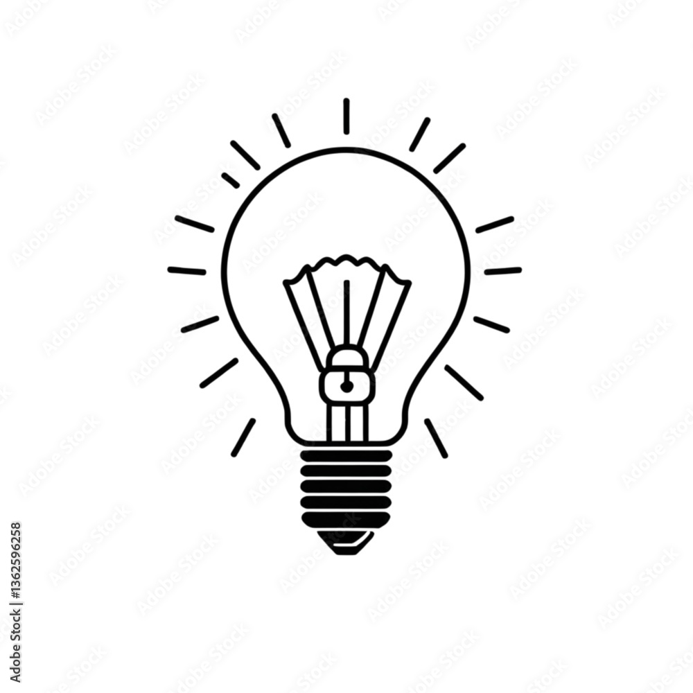 アイデアを表すクラシック電球アイコン|Classic Light Bulb Icon Representing Ideas アイデアを表すクラシック電球アイコン|Classic Light Bulb Icon Representing Ideas