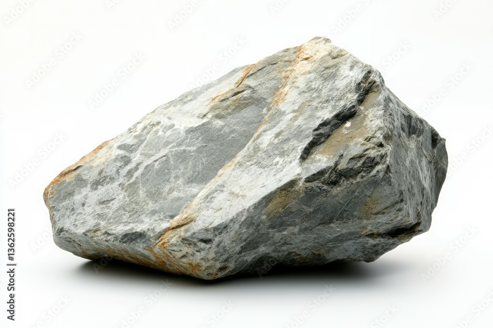 Natural grey stone isolated on white background. Neural network AI generated Natural grey stone isolated on white background. Neural network AI generated