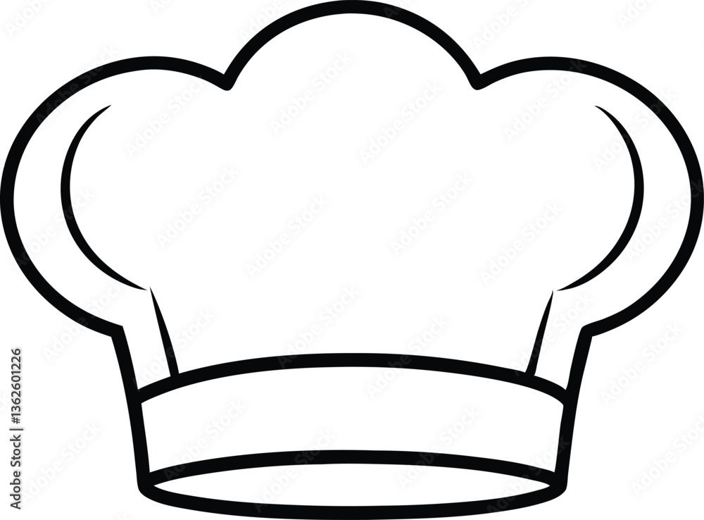 chef hat outline , Simple chefs hat line art vector chef hat outline , Simple chefs hat line art vector