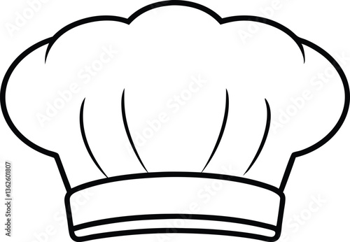 chef hat outline , Simple chefs hat line art vector