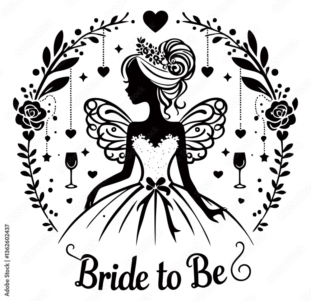 Bride to be logo vector silhouette Bride to be logo vector silhouette