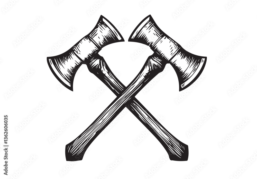 Two crossed axes sketch Two crossed axes sketch