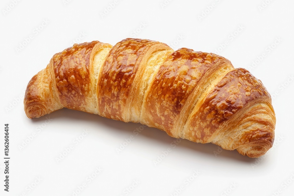 Delicious Freshly Baked Croissant on White Background Ready to Eat Delicious Freshly Baked Croissant on White Background Ready to Eat