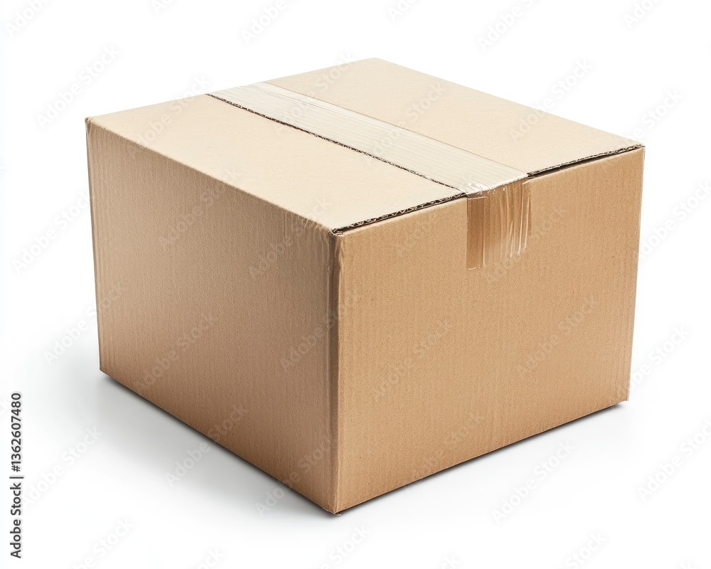 Cardboard Box on White Background Ready for Shipping and Packing Cardboard Box on White Background Ready for Shipping and Packing