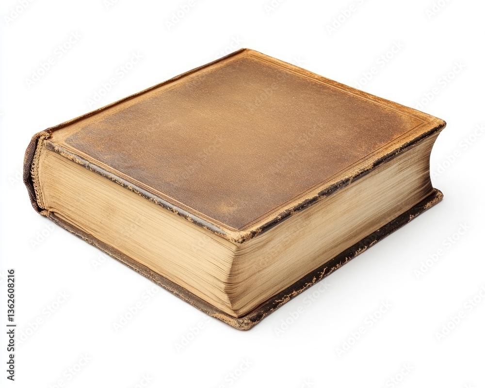 Antique Brown Book Isolated on White Background for Education and Literature Antique Brown Book Isolated on White Background for Education and Literature