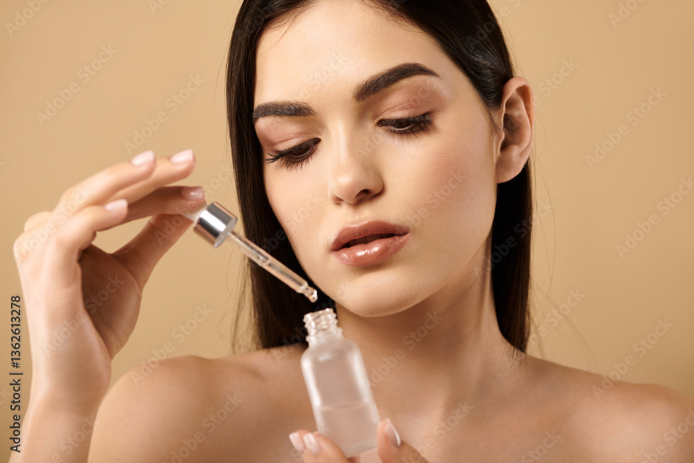 Glowing skin secrets revealed by young woman in studio for skincare enthusiasts Glowing skin secrets revealed by young woman in studio for skincare enthusiasts