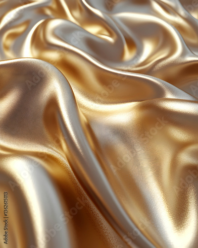 Luxurious fabric with fluid, soft curves in gold