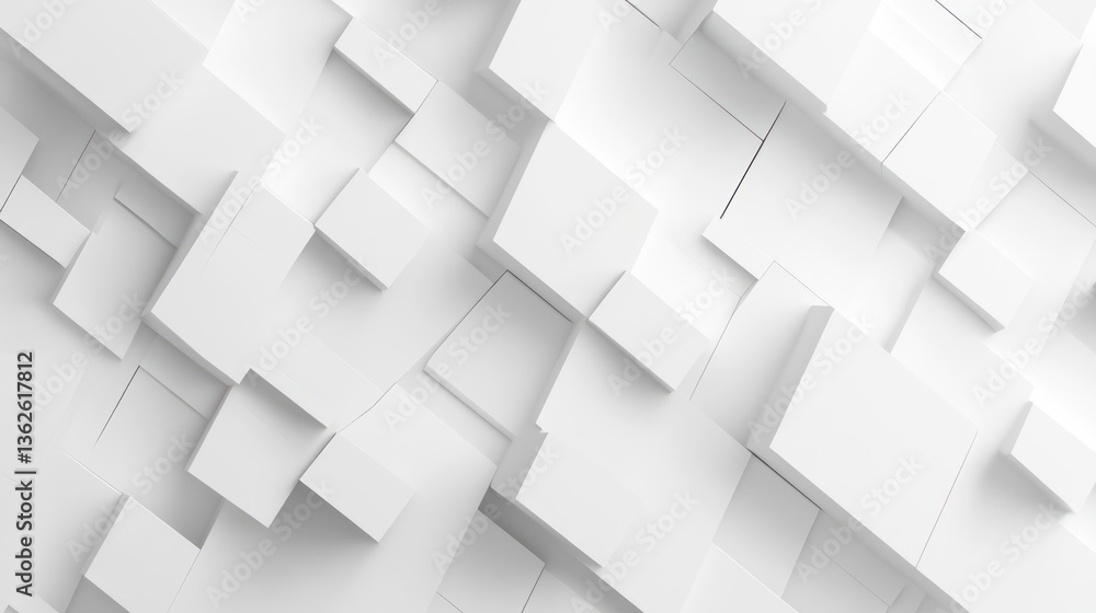 Abstract geometric pattern of white cubes. Possible use Stock photo for design, technology, architecture, or product background Abstract geometric pattern of white cubes. Possible use Stock photo for design, technology, architecture, or product background