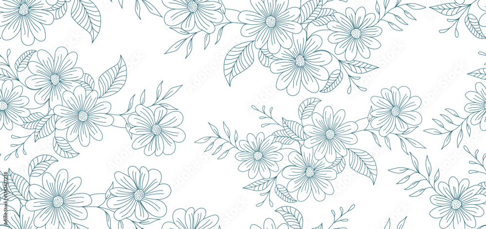 Hand drawn Sweet flower Vine seamless pattern. soft pastel colors seamless pattern Vector Illustration, Design for fashion, fabric, textile, wallpaper, wrapping and all print Hand drawn Sweet flower Vine seamless pattern. soft pastel colors seamless pattern Vector Illustration, Design for fashion, fabric, textile, wallpaper, wrapping and all print