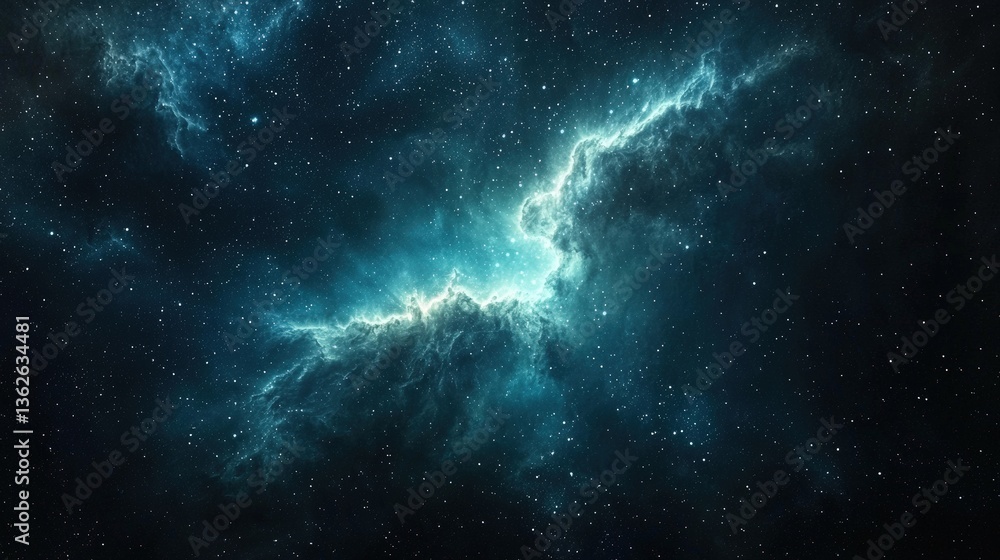 Fototapeta premium Stunning Cosmic Nebula with Vibrant Light and Stars in Deep Space Background for Astrophotography Projects