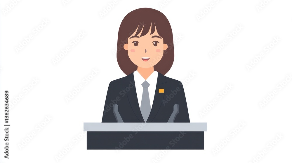 Woman at podium, speaking, indoor setting, professional Woman at podium, speaking, indoor setting, professional