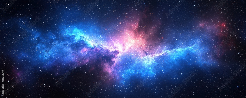Stunning Deep Space View of Colorful Nebula with Stars and Cosmic Dust in the Universe Stunning Deep Space View of Colorful Nebula with Stars and Cosmic Dust in the Universe