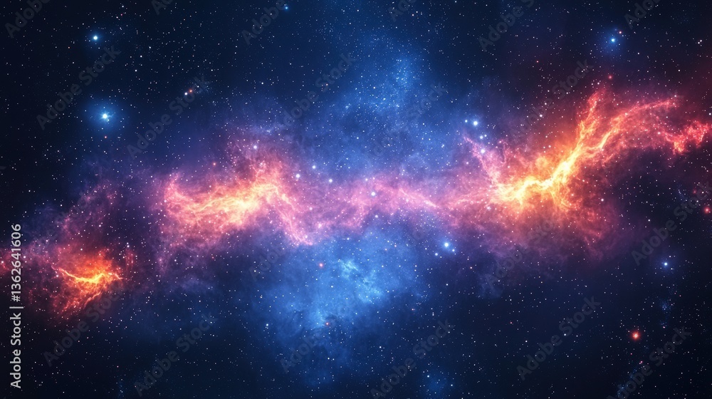 Stunning Colorful Cosmic Nebula in Deep Space with Bright Starry Background and Interstellar Gas Clouds Stunning Colorful Cosmic Nebula in Deep Space with Bright Starry Background and Interstellar Gas Clouds