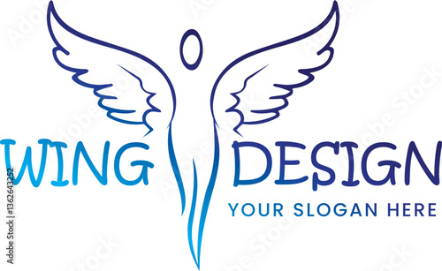 Blue Wings Logo design for download