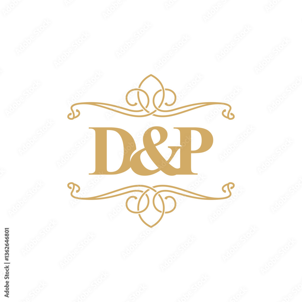 Letters D and P With Ornament Frame Logo Design 001 Letters D and P With Ornament Frame Logo Design 001