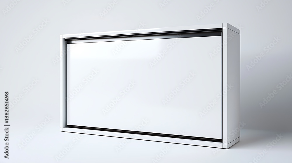 A white wall with a large white board on it A white wall with a large white board on it