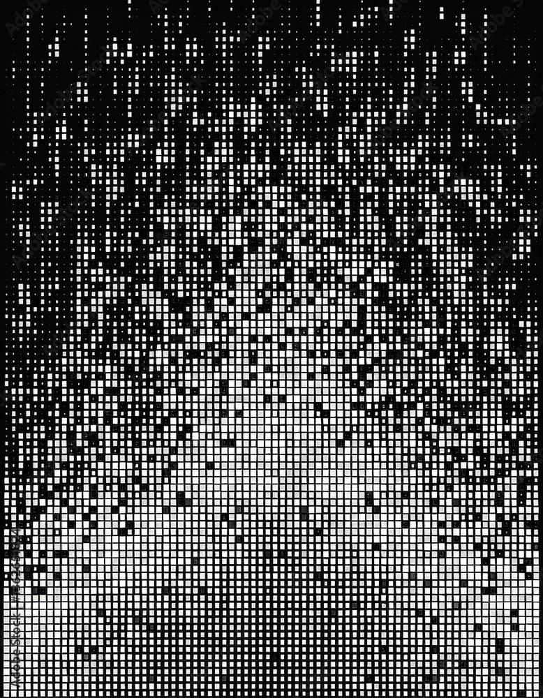 The pixels are scattered, dissolve. Vector monochrome style. Abstract random squares, background. Generated image The pixels are scattered, dissolve. Vector monochrome style. Abstract random squares, background. Generated image