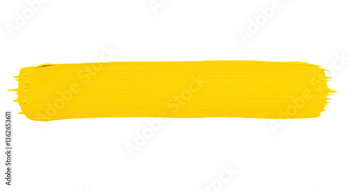 yellow stroke of yellow paint on transparent background PNG, isolated design element