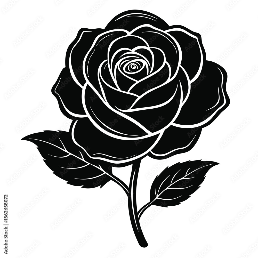 custom made wallpaper toronto digitalBlack Rose Silhouette Vector Illustration Black Rose Silhouette Illustration On White Background