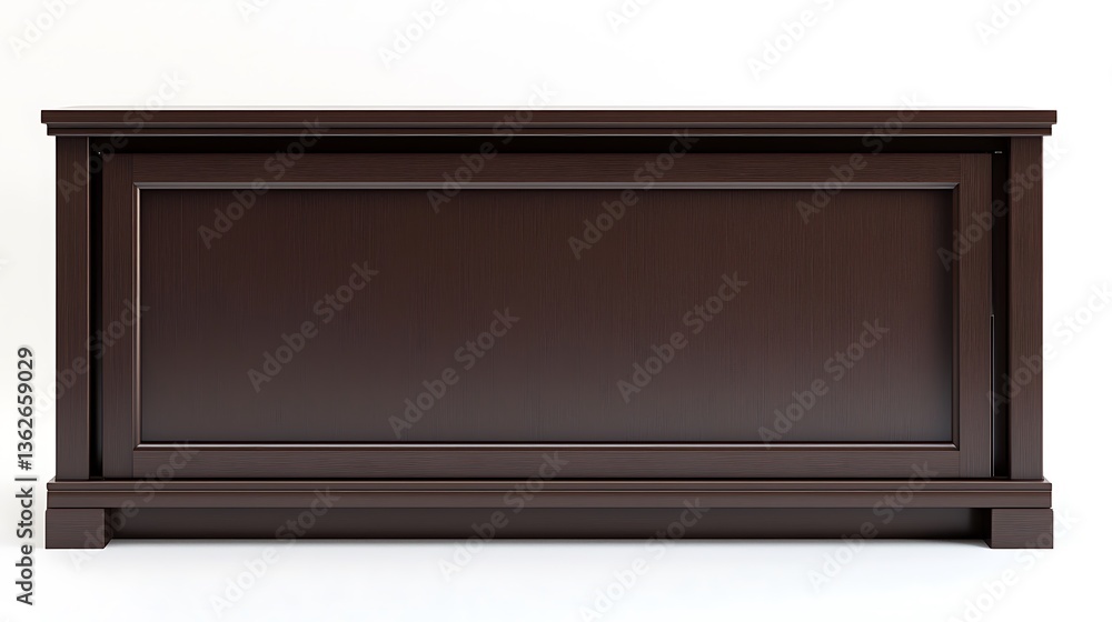 Obraz premium A wooden desk with a dark brown finish