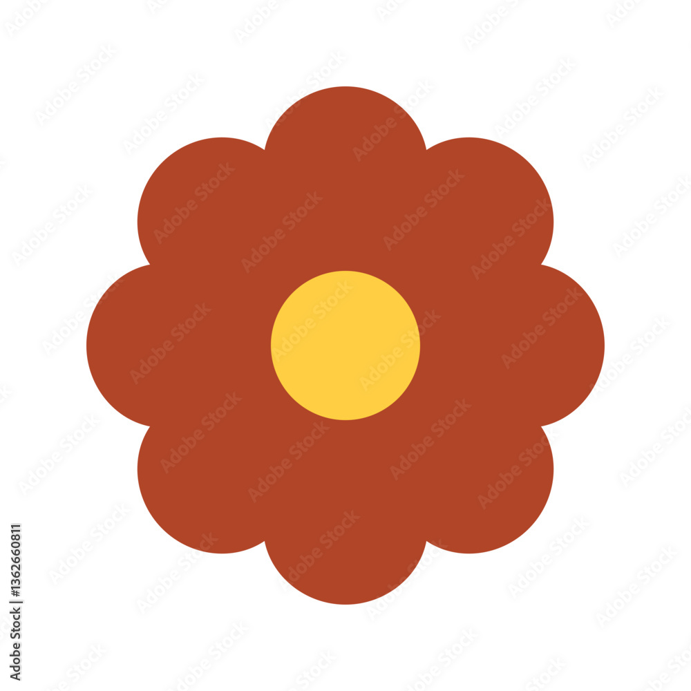 Simple Flat Red Flower Simple Flat Red Flower