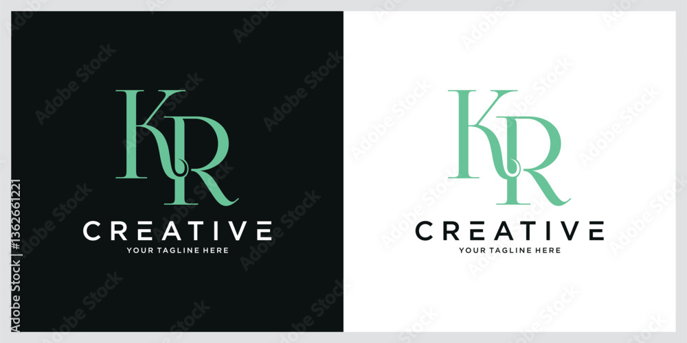 Initial KR or RK letter logo design vector Initial KR or RK letter logo design vector