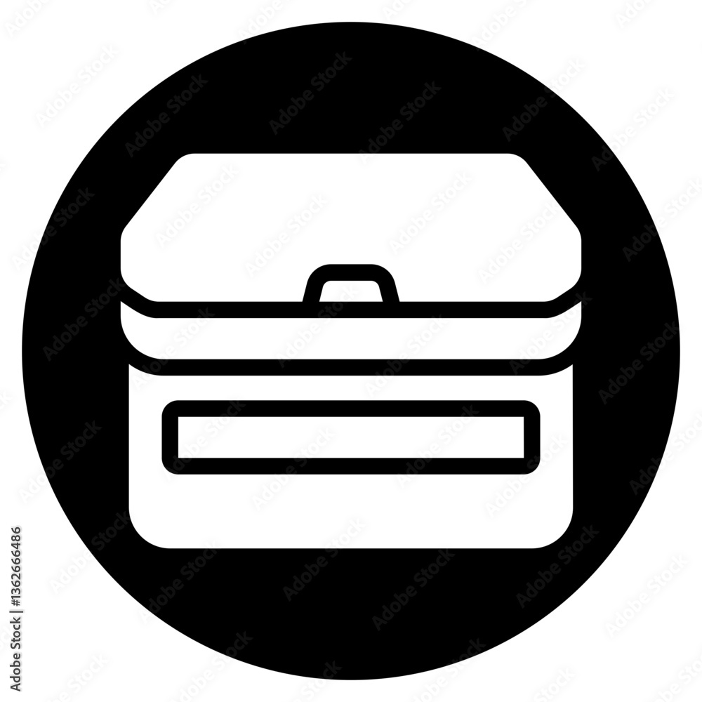 Fototapeta premium ice box glyph icon