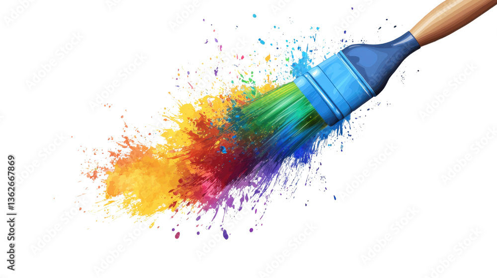 Obraz premium paint brush and colorful paint